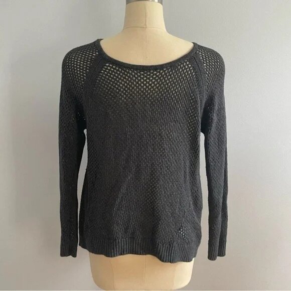 Michael Michael Kors Open Weave Cardigan- Gray- Size Large - Picture 1 of 2